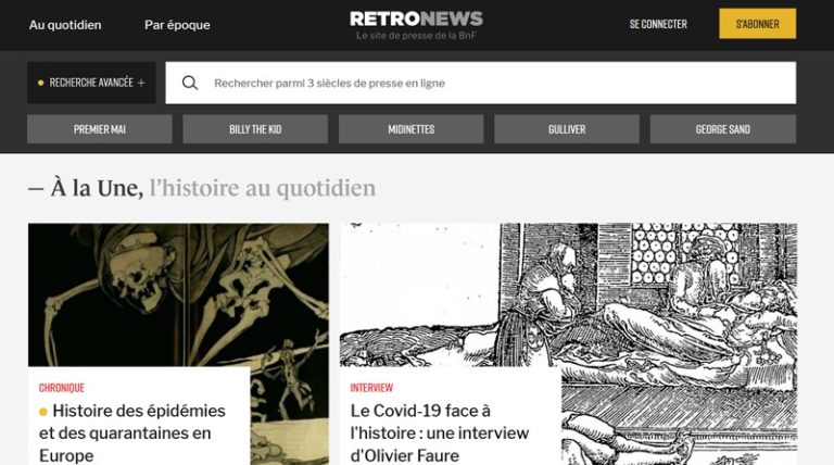 RetroNews, le site de presse de la BnF